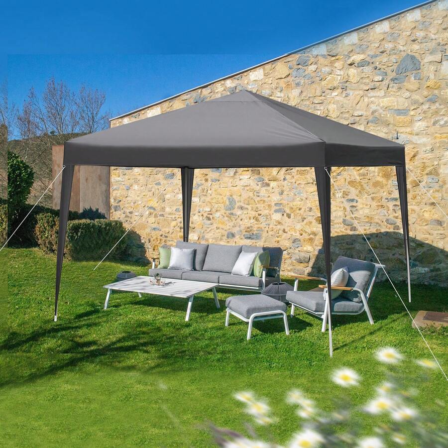 3 X 3m Practical Waterproof Right-Angle Folding Tent - Dark Grey - View 1