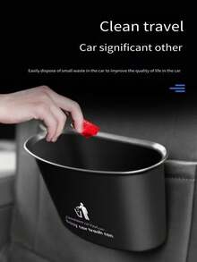1入多功能掛式汽車垃圾桶,通用汽車儲物容器 - 黑色 - 查看 6