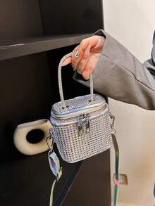 2024 New Arrival Crystal Diamond Dinner Clutch Bag, Elegant Bridal Mini Handbag - Gold - View 2