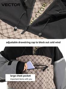 VECTOR MOTION Trượt tuyết , Nam Và Của phụ nữ áo có mũ Dây kéo nửa Trượt tuyết Áo khoác Và Quần , Chống gió , Không thấm nước , Băng phản chiếu Thiết kế , Chống mài mòn , Thoáng khí , Co giãn , Ấm áp , Nhung san hô , Thích hợp Đối với Đơn/đôi Tấm bảng Trượt tuyết - Đen và trắng - Xem 4
