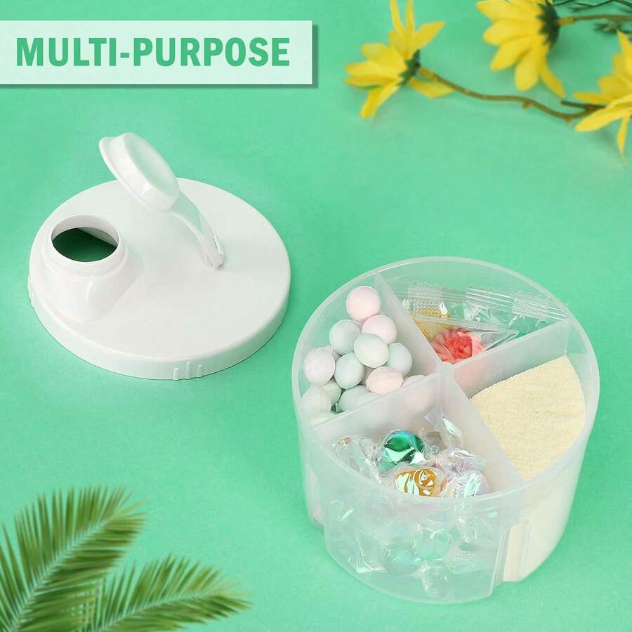 1pc Portable Milk Powder & Food Storage Box With Four Compartments, Easy Detachable And Cleanable