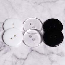 50 Đen Nhựa Nút may , 2 lỗ Thủ công , Tròn Nhựa Đối với May vá , DIY Làm sổ lưu niệm Và Ngày lễ - màu đen - Xem 7