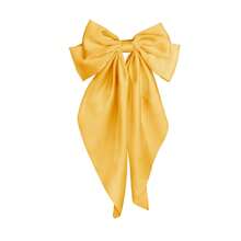 女款黑色蝴蝶結女孩髮夾帶大白色緞面蝴蝶結可愛漂亮髮飾超長尾生日禮物 - 彩色 - 查看 14