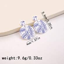 1pair Exquisite Floral Pattern Earrings Suitable For Women To Wear On Daily Occasions And Gatherings - Pattern Style - View 6