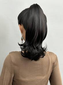 Ponytail Hair Extensions, Hair Extensions Ponytail 14 Inch Short Claw Hair Extensions Synthetic Wave Clip-In Ponytail Wigs Everyday Fluffy Ponytail For Women (Dark Brown) - Brown - View 5