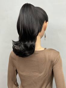 Ponytail Hair Extensions, Hair Extensions Ponytail 14 Inch Short Claw Hair Extensions Synthetic Wave Clip-In Ponytail Wigs Everyday Fluffy Ponytail For Women (Dark Brown) - Brown - View 4