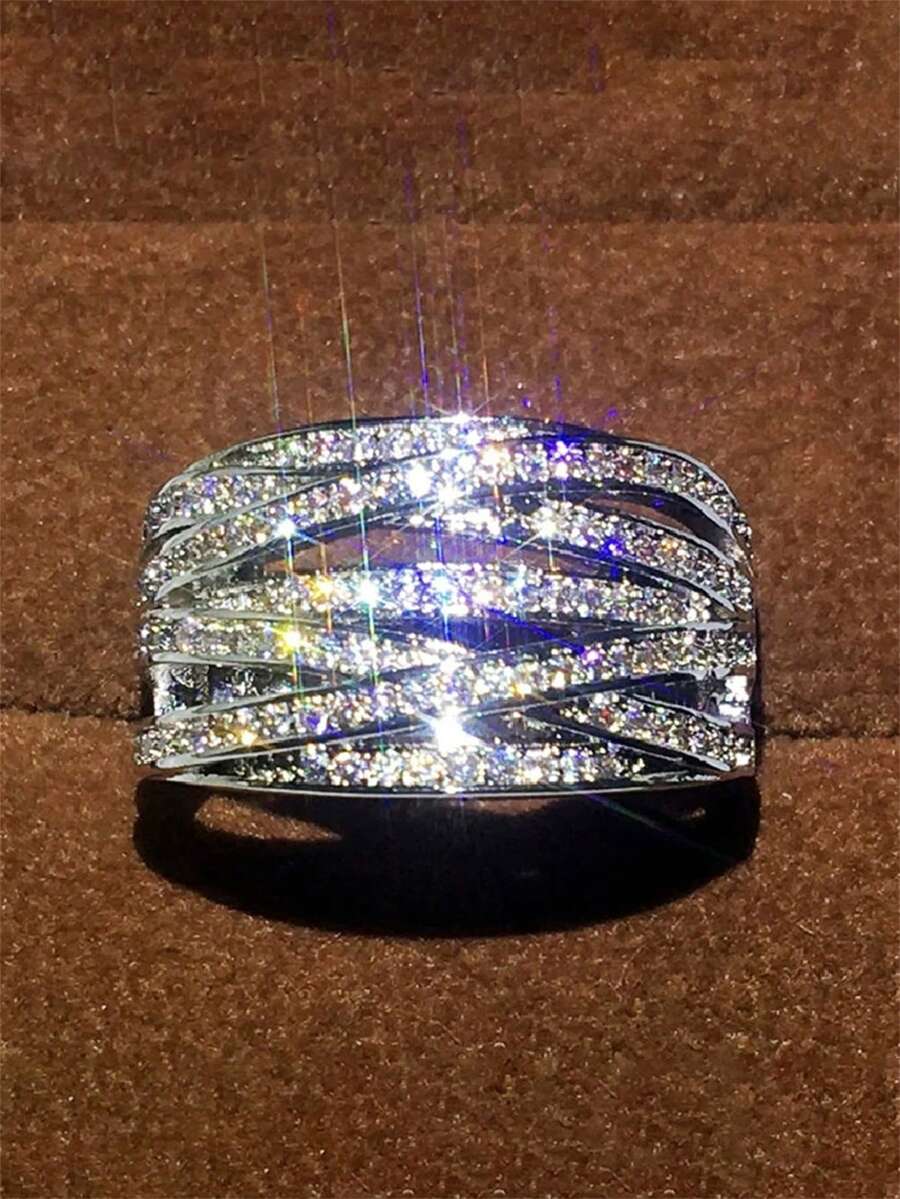 1枚女士豪華立體鑽戒,適用於結婚/訂婚/派對/情人節,送禮佳品 - 1# - 查看 1