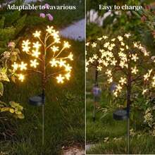 1 件彩色櫻花裝飾花串燈,防水燈,20 個 Led 太陽能仙女樹枝燈適用於臥室庭院露台派對假日通道車道婚禮浪漫裝飾 - 暖光 - 查看 6