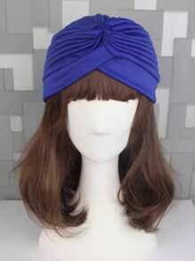 1個女性波希米亞風頭巾帽,時尚,防風,適合日常使用 - 寶藍色 - 查看 3