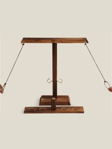 環形扔環遊戲互動式木制扔環玩具,適用於兩人遊戲 - 黑色 - 查看 2