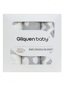 GLLQUEN BABY 3pcs Organic Baby Swaddle Sleeping Bag, Suitable For Newborn - 0-3 Months Infant Swaddle, Baby Swaddle Blanket, Random Old/New Packaging - Clouds & Moon - View 9