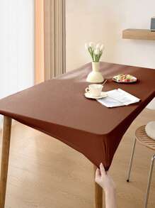 1 Miếng Coverage hoàn toàn Khăn trải bàn Rửa Không thấm nước Chống dầu Chống lại Bàn Vải Học sinh Bàn Che phủ - màu nâu - Xem 1