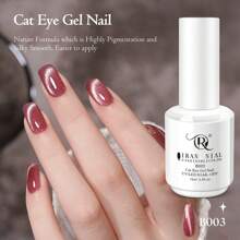 QR 15ML 猫眼凝胶指甲油 1 件红色凝胶指甲油可去除全息磁性指甲油适用于美甲沙龙 DIY 在家，0.5 盎司 - 紅木色 - 查看 2