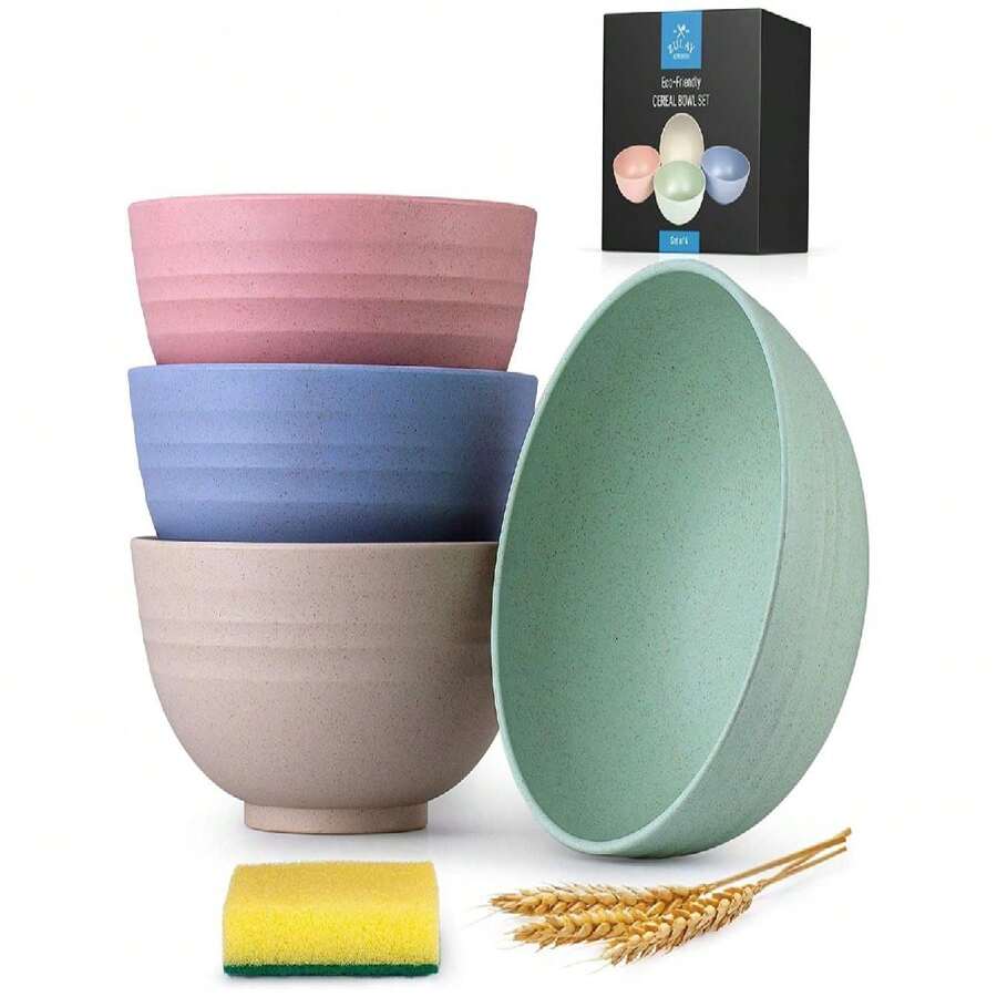 Wheat Straw Plastic Cereal Bowls - Nhiều màu - Xem 1