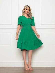 Women Dresses - 墨綠色 - 查看 1