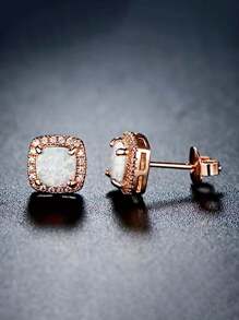 1對女性優雅鋯石&擬蛋白貼耳環,用於婚禮派對訂婚周年紀念珠寶禮物情人節禮物 - 1# - 查看 4