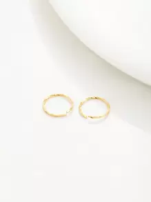 2pcs 925 Sterling Silver Twist Nose Ring Color Gold Piercing Thin Helix Hoop Earring Jewelry