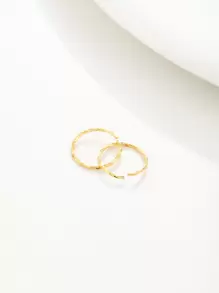 2pcs 925 Sterling Silver Twist Nose Ring Color Gold Piercing Thin Helix Hoop Earring Jewelry