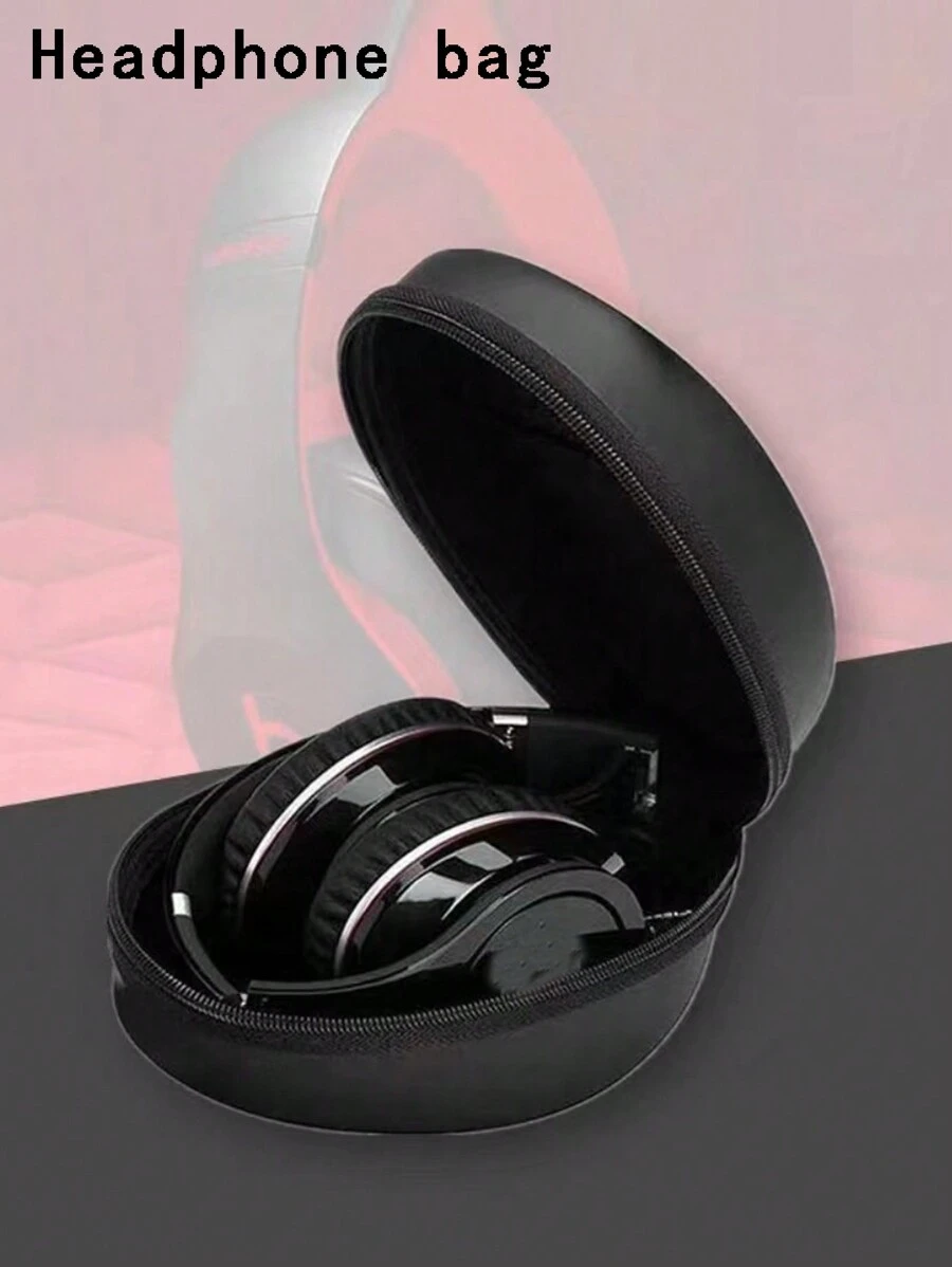 1個黑色pu防水耳機袋,旅行收納袋,無線降噪耳機,旅行攜帶袋,耳罩式藍牙耳機袋,case Star黑色硬殼大型耳機收納袋/耳機旅行袋,適用於大多數無線耳機/藍牙耳機/耳機/耳塞,商務/旅遊/學校/辦公室使用 - 黑色 - 查看 1