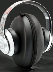 1個黑色pu防水耳機袋,旅行收納袋,無線降噪耳機,旅行攜帶袋,耳罩式藍牙耳機袋,case Star黑色硬殼大型耳機收納袋/耳機旅行袋,適用於大多數無線耳機/藍牙耳機/耳機/耳塞,商務/旅遊/學校/辦公室使用 - 黑色 - 查看 3