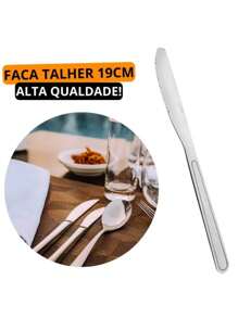 Jogo de Talheres 36 peças Aço Inox 12 Facas 12 Garfos e 12 Colheres de Mesa Casa e Cozinha - Cinza - Visão 9