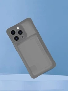 XAF 1pc Translucent Shockproof Airbag Phone Case With Card Holder Compatible With IPhone 15, Iphone 15 Pro, Iphone 15 Pro Max, Iphone 15 Plus - Black - View 3