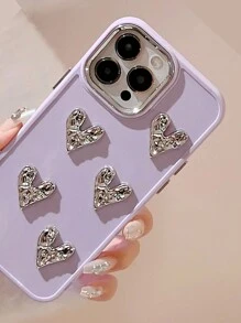 Mạ điện Nút Thủ công DIY Gấp lại Tim Ốp lưng & bao da điện thoại - Màu tím - Xem 6