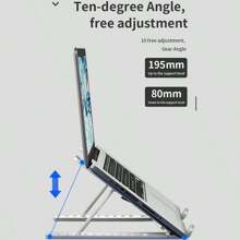 Transform Your Workspace: Sleek, Foldable & Clip-Secure Laptop Stand For Improved Cooling, Ergonomic Posture, And Space Efficiency - White - View 7