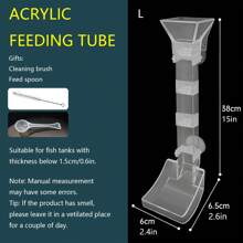 寵物魚和蝦用餌管抗漂移魚和蝦飼料器透明魚缸餵養管魚缸精確飼料器 - 無色 - 查看 5