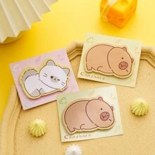 每本 30 张可爱卡通动物形状便签，超强粘性且易撕，可反复书写，适合家庭/办公室/学习，极具吸引力的 Ins 风格便签 - 彩色 - 查看 1