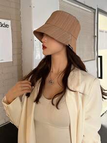 1pc Women's Fashionable Sun Protection Denim Bucket, Bucket Hat For Daily Use - Blue - View 10