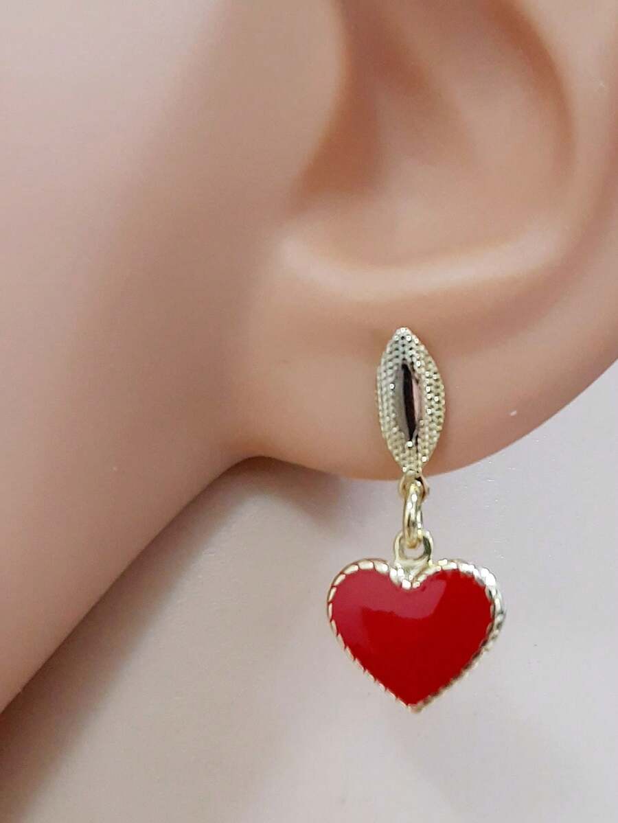 Kids Earrings - 紅色 - 查看 1