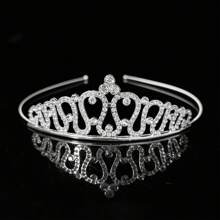1條鑲有水晶的皇冠裝飾婚禮發箍 - 白色 - 查看 4