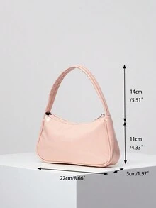 Y2k千禧熱門女孩手提包,多巴胺風格女包,可愛迷人的法棍包,女士錢包適合送給最好的朋友作禮物 - 藕粉色 - 查看 8