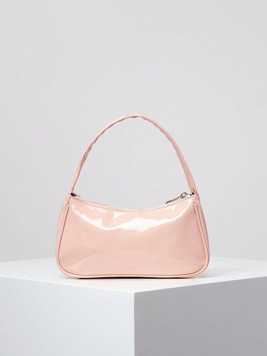 Y2k千禧熱門女孩手提包,多巴胺風格女包,可愛迷人的法棍包,女士錢包適合送給最好的朋友作禮物 - 藕粉色 - 查看 1