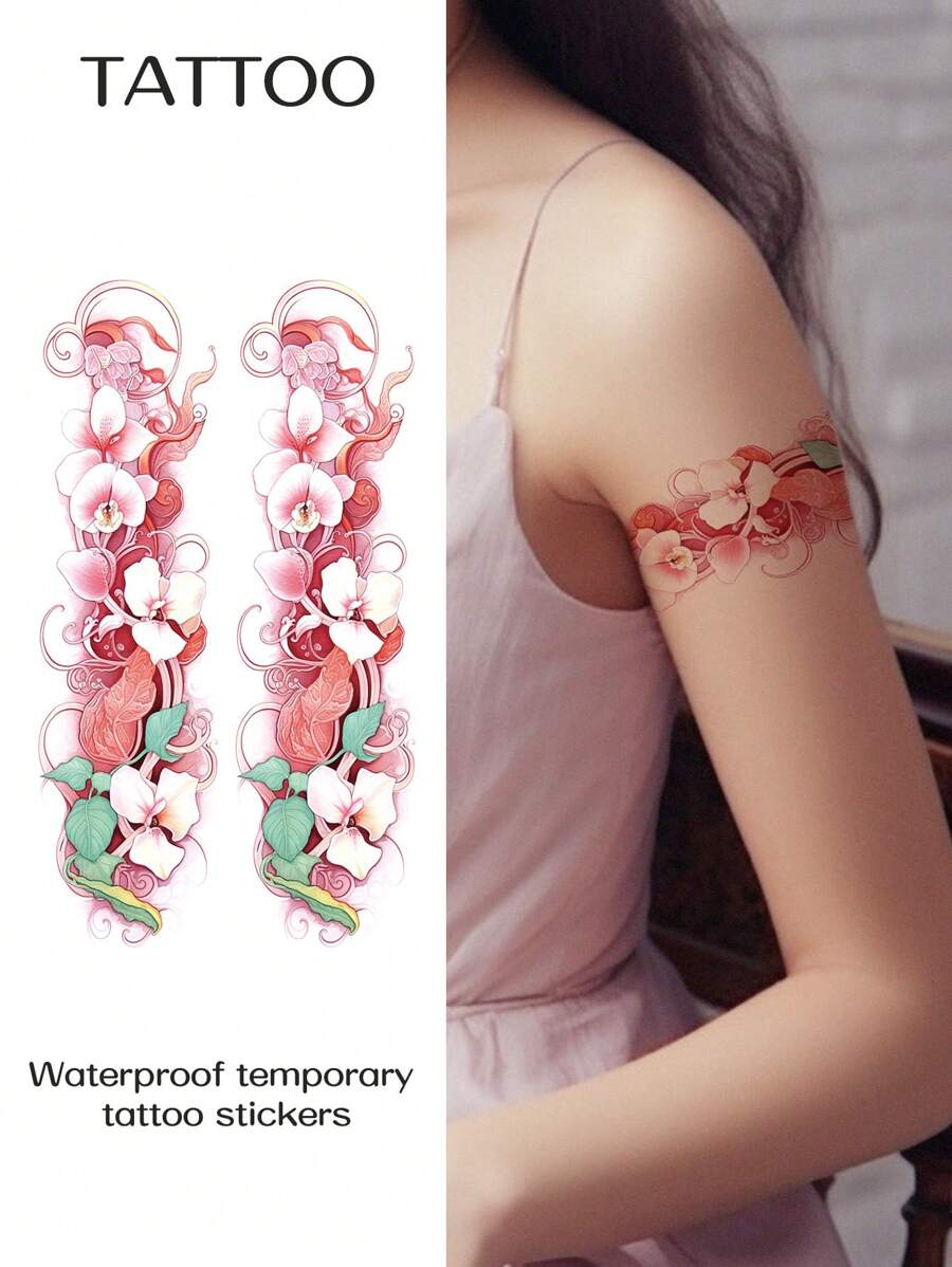 1 Piece Garland Tattoo Sticker Waterproof Lasting Lady Arm - Multicolor - View 1