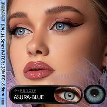 1 Pair Natural Color Lens Eyes Color Cosmetic Contact Lens Blue Green Colored Lenses For Eyes Yearly Beauty Contact Lens - Blue - View 3