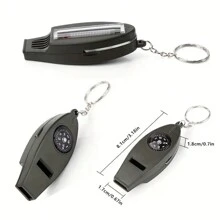 1pc 4-In-1 Multifunctional Field Emergency Survival Portable Whistle With Compass, Thermometer And Magnifying Glass, Outdoor Emergency Safety Tool, Very Necessary Tools In The Field. Suitable For Hiking, Hiking, Outdoor Camping, Fishing, Hunting, Sporting Events, Team Sports, Extreme Sports, Etc. Camping Stuff