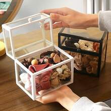 1入組透明玻璃儲物盒(髮飾專用) - 理想的髮箍、夾子、頭帶和橡皮筋儲存盒,是完美的梳妝台整理盒,適合男女送禮用,可以當做聖誕、新年禮物 - 黑色 - 查看 2