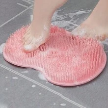 1pc Slouchy Foot Scrubber & Massager Pad For Home Bathroom, Antiskid Bath Mat For Feet & Back - Pink - View 6