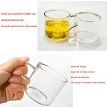 6pcs, High Borosilicate Thickened Glass Tea Cup Set Suitable For Home Tea Drinking, Outdoor, Tea House, Can Be Heated On An Electric Ceramic Stove Or Over An Open Flame, Transparent Mug, Teacup, With Handle Cup, Kung Fu Tea Set, Also Can Serve As Business Gift - Transparent - View 6