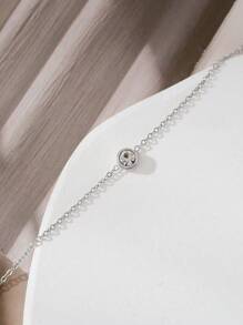 1 Miếng Đúng mốt Sang trọng Thanh lịch Lady Phong cách Vòng tay Với Giường đơn Zirconia , Tuyệt vời Qủa tặng Đối với Bạn gái Đến Tạo ra Bất ngờ Và Lãng mạn - Bạc - Xem 3