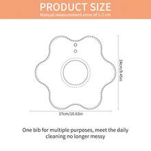 3入組貝殼形狀嬰兒輕薄口水肩,新生兒可愛口水巾防止噴奶 - 米色 - 查看 6