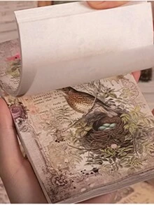 100張復古花卉圖案設計紙 - 彩色 - 查看 5