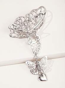 1入組金屬空心蝴蝶形鉗子，3D蝴蝶及發帶鉗，適用於髮捲、馬尾和半盤髮型 - 8CM - 查看 11