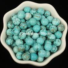 4/6/8/10 毫米天然綠松石瑪瑙石英碧玉石珠圓形寬鬆間隔珠適合珠寶製作 Diy 配件 - 10mm about 36pcs - 查看 8