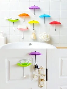6入組/2組雨傘形狀的掛鉤,浴刷、毛巾、浴缸、頭髮配件等收納用,隨機配色,新居/節慶送給媽媽的禮物 - 彩色 - 查看 3