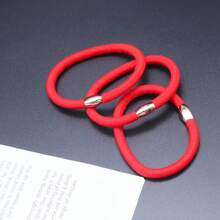 3 件装红色弹性发带，红色弹性发带，适合婚礼派对 - 紅色 - 查看 5