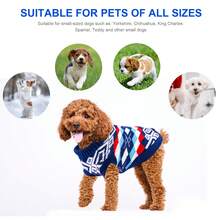 狗毛衣针织衫，蓝白格子保暖狗套头衫针织衫狗套头衫冬季狗外套宠物针织套头衫毛衣可洗狗针织毛衣适合中型犬 - 藍白色 - 查看 6