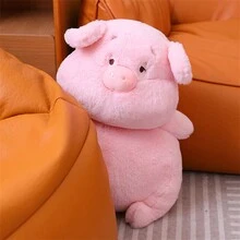 1件鬆散的毛絨玩具靠墊，家居裝飾和送給青少年男女的生日禮物，填充動物玩具可用於收藏、安慰和幫助入眠。 - 粉色 - 查看 5